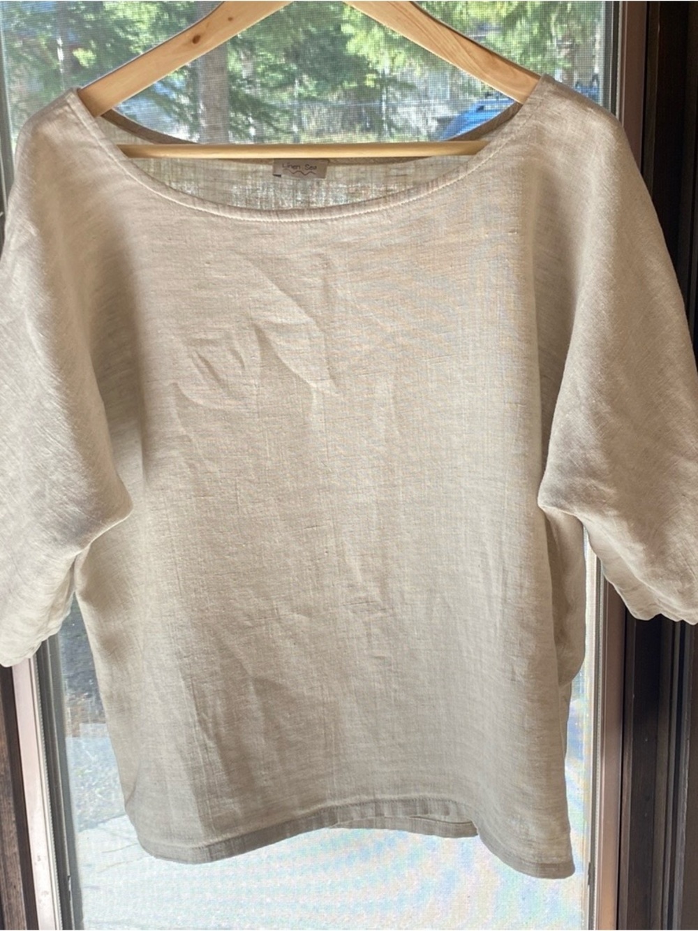 Linen Sea Linen Women's Top - Relaxed Boat Neck One size